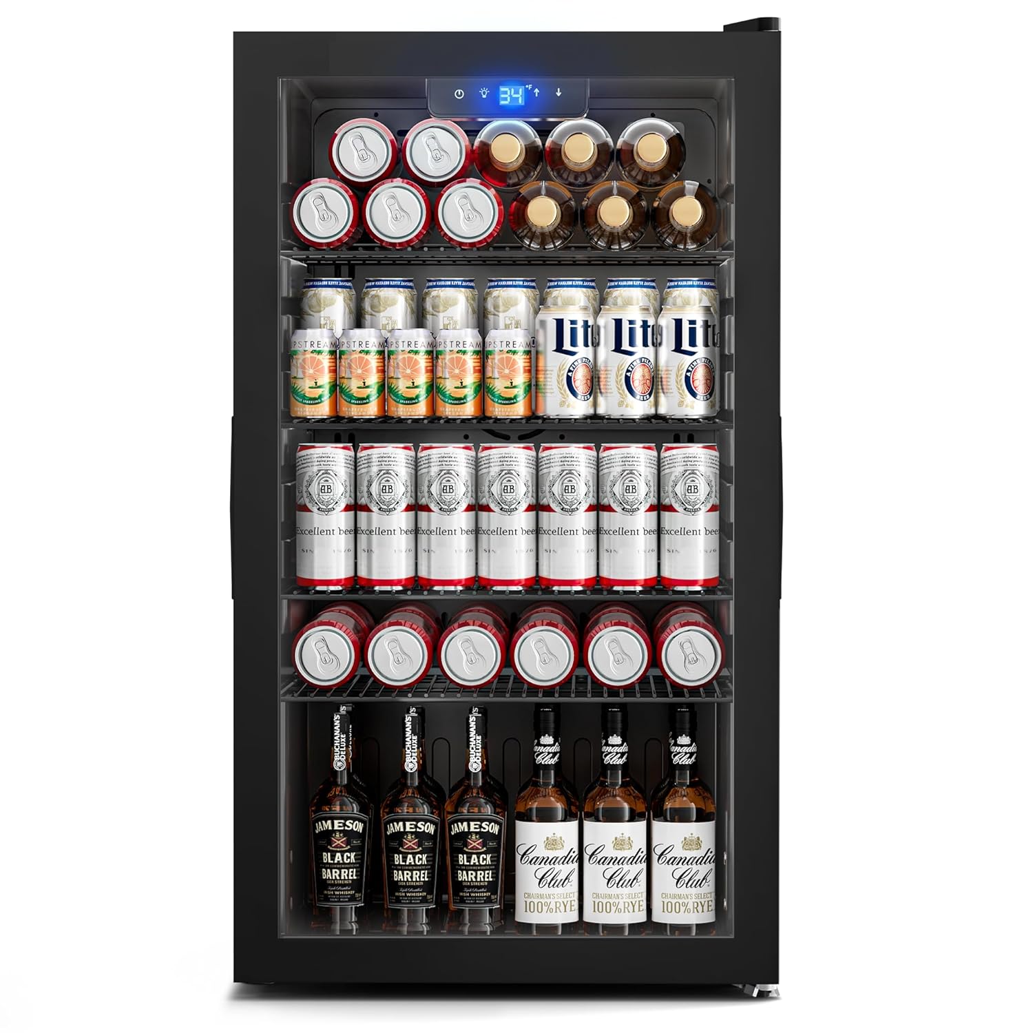 Wine Beer Mini Fridge - 130 Can Beverage Refrigerator, 3.2 Cu.ft