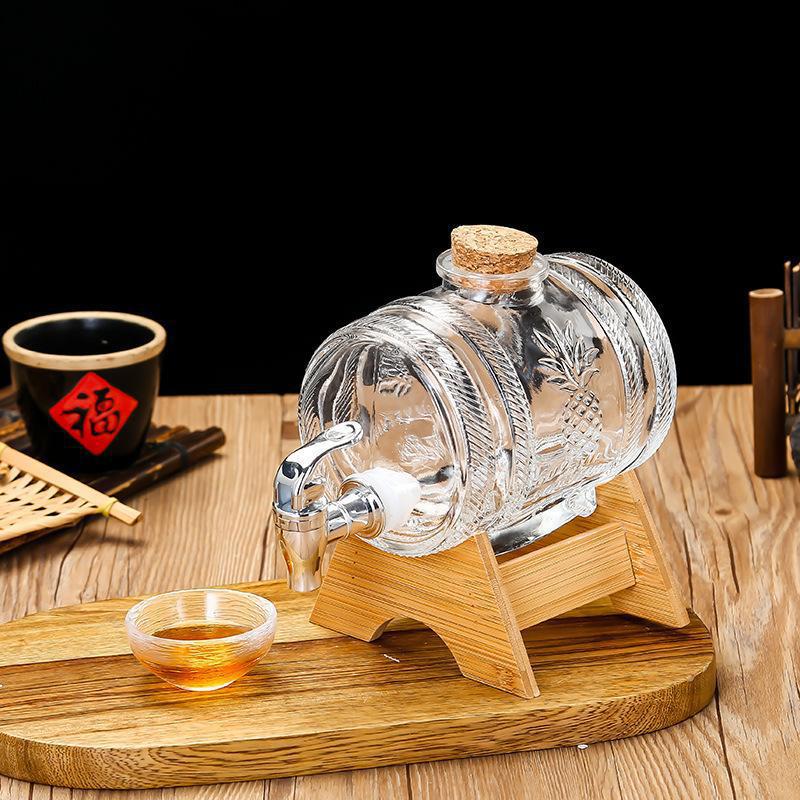 Wine Beer Spirits - 1L Glass Whiskey Barrel Wine Barrel