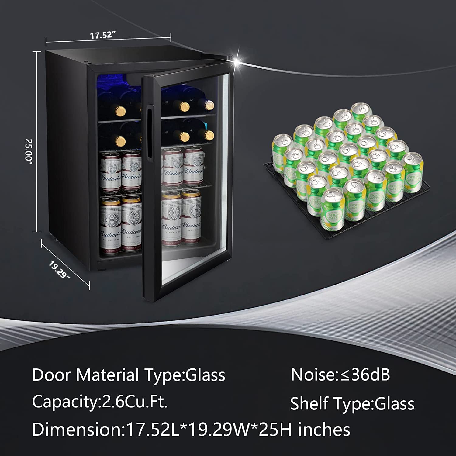 2.6cu.ft Wine Cooler/Cabinet B - đánh giá và giá Wine Beer Mini Fridge
