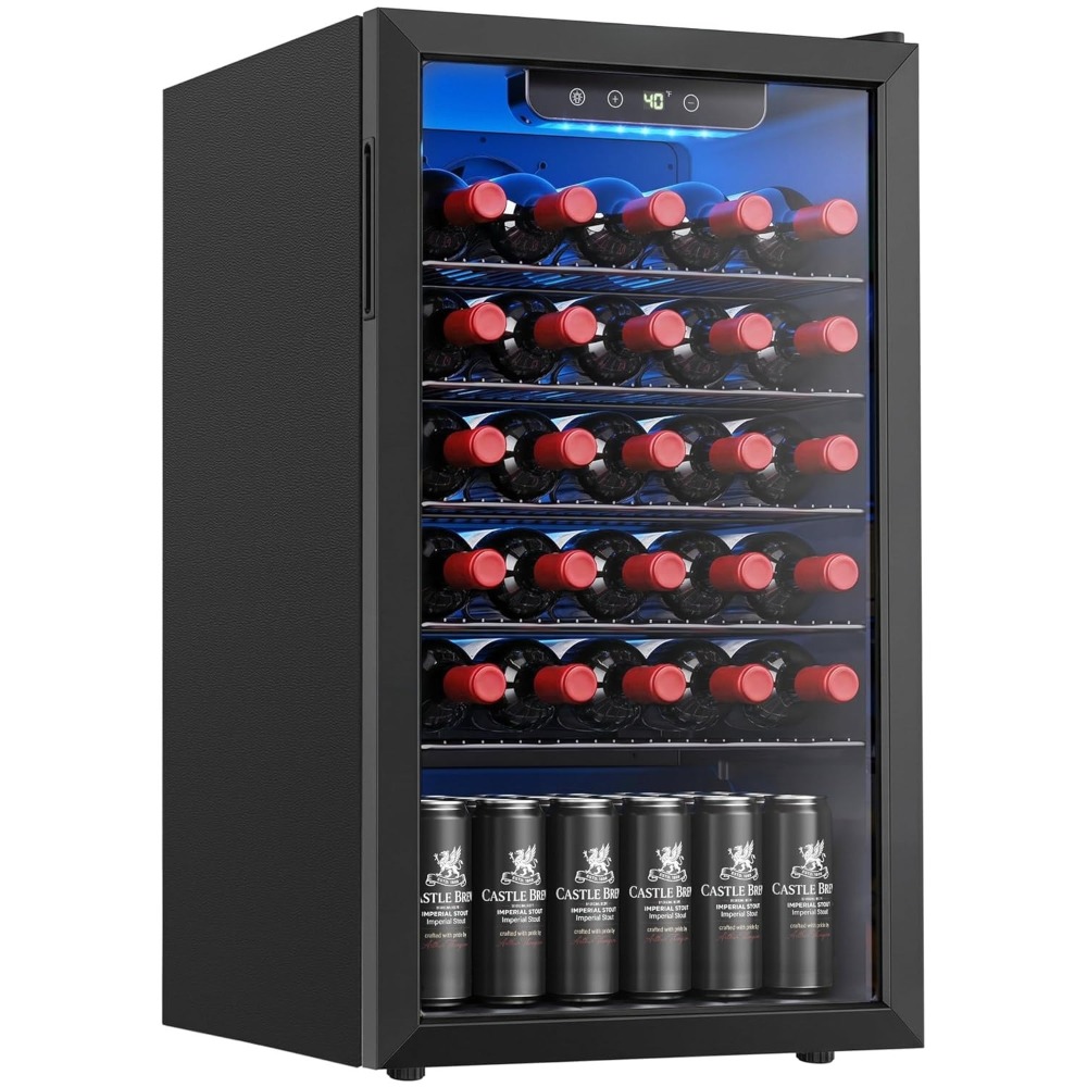 125-Can Beverage Cooler, Glass - đánh giá và giá Wine Beer Mini Fridge