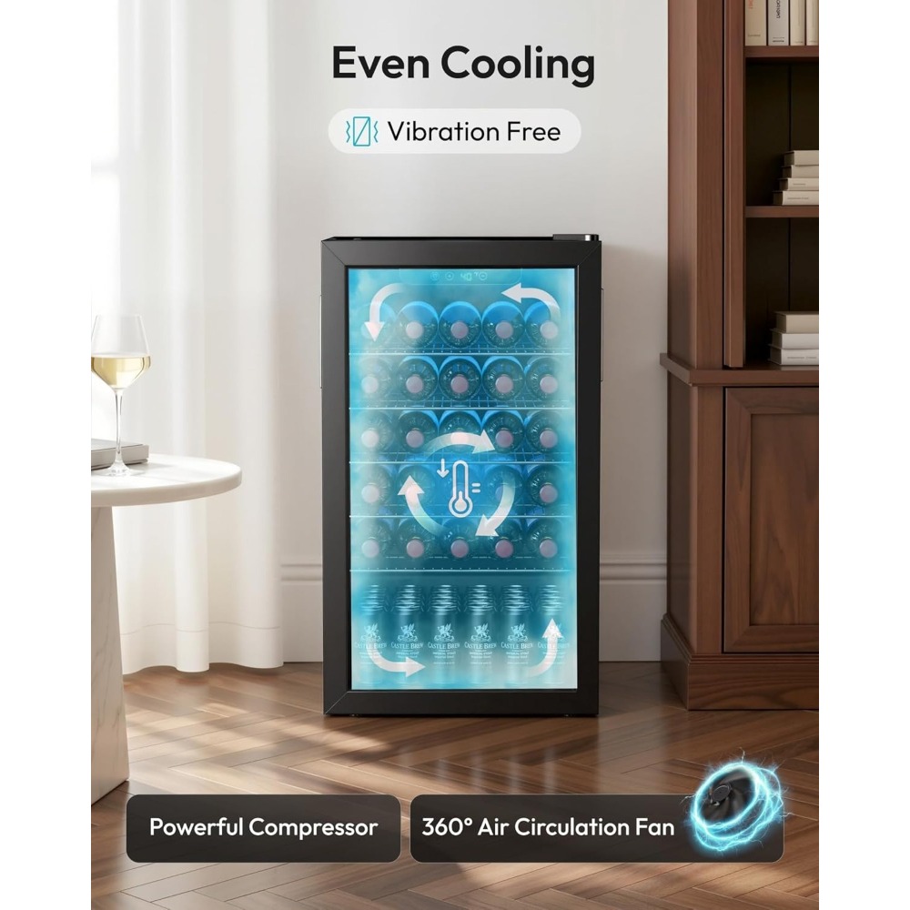 125-Can Beverage Cooler, Glass - đánh giá và giá Wine Beer Mini Fridge