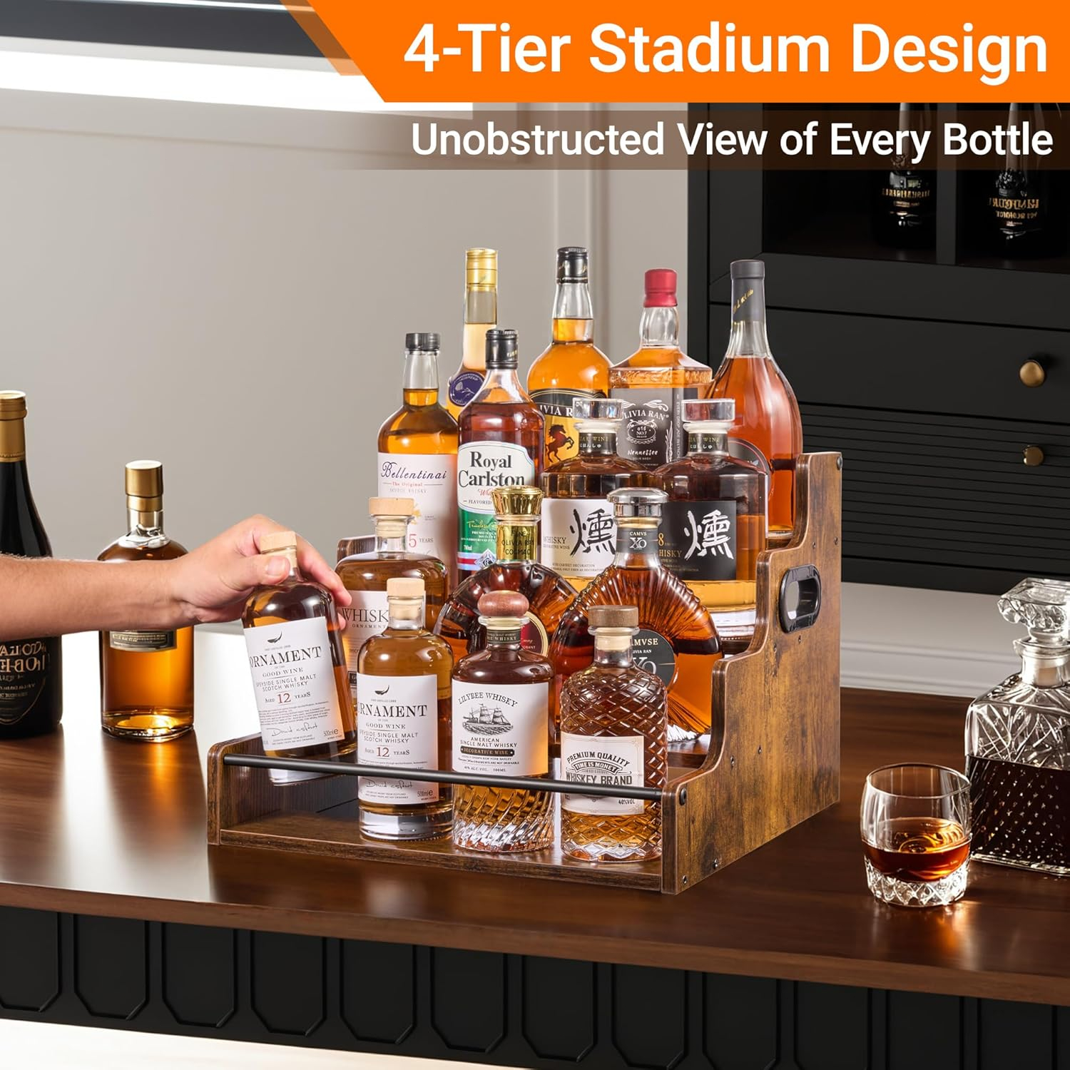 Liquor Bottle Display Shelf, C - đánh giá và giá Wine Beer Spirits